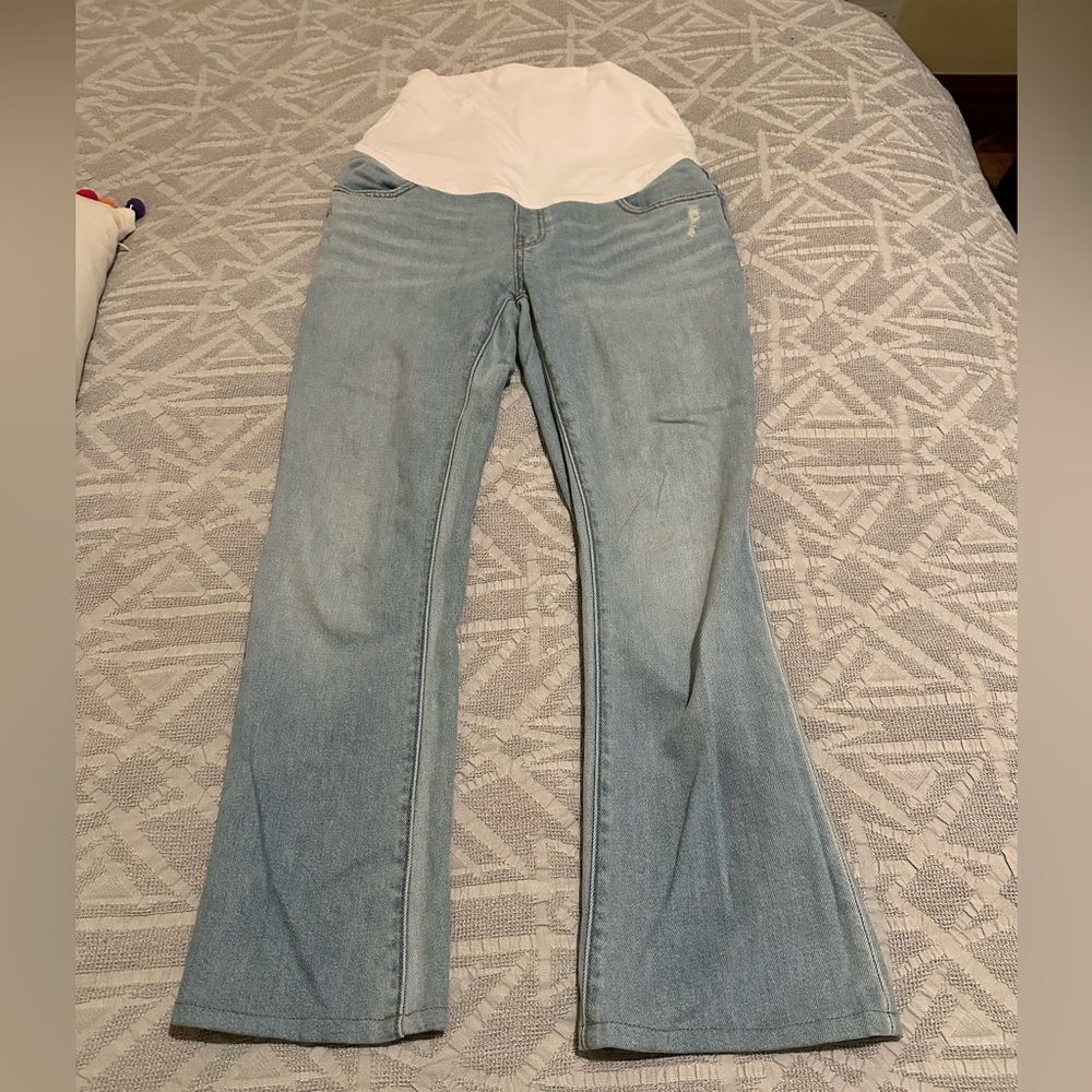 Hatch Women's Light Blue Maternity Jeans